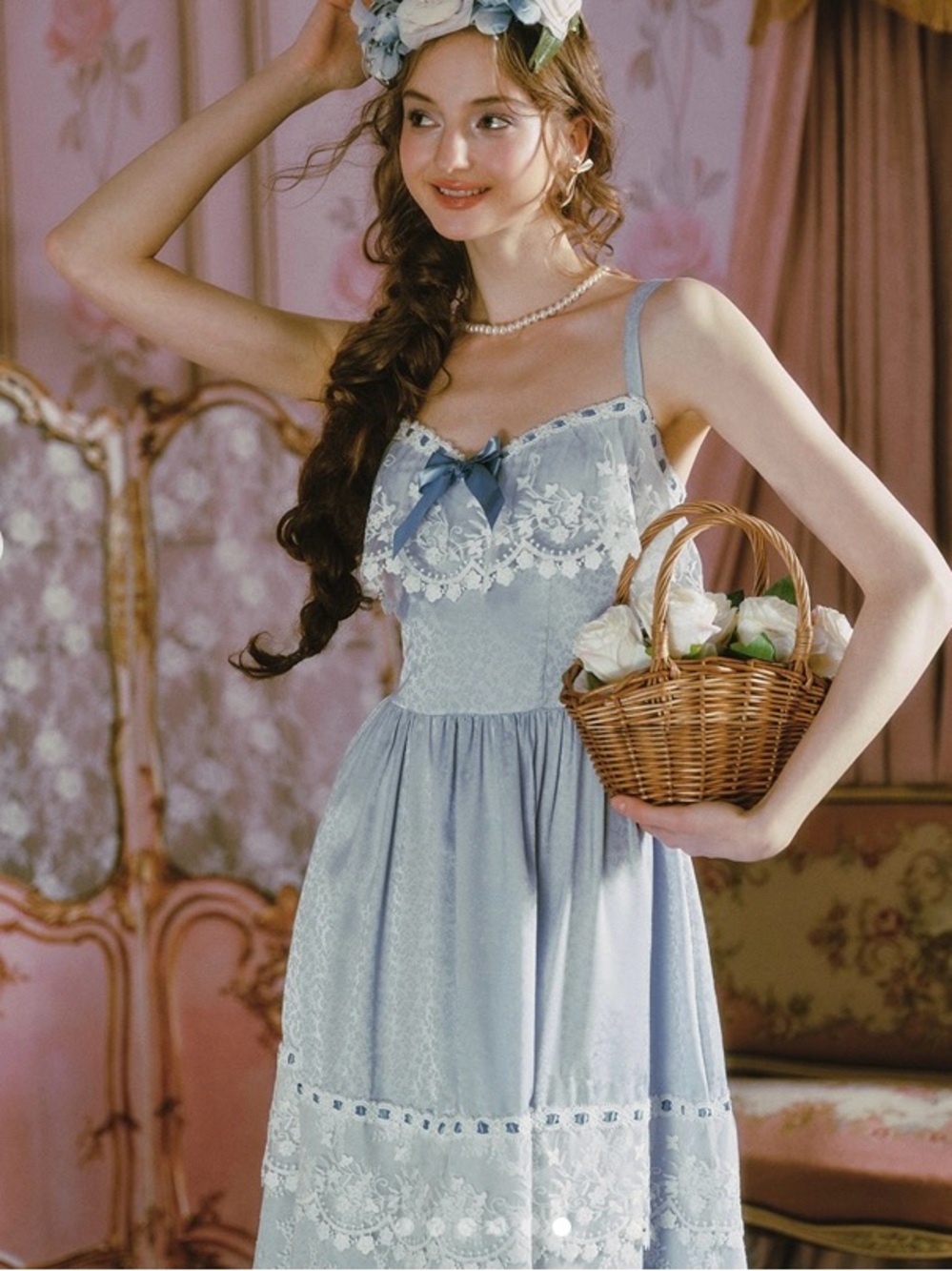 NWT Lacemade Ice Jade Flower Dress & Corset Set CottageCore Fairy-core Large - Picture 5 of 15